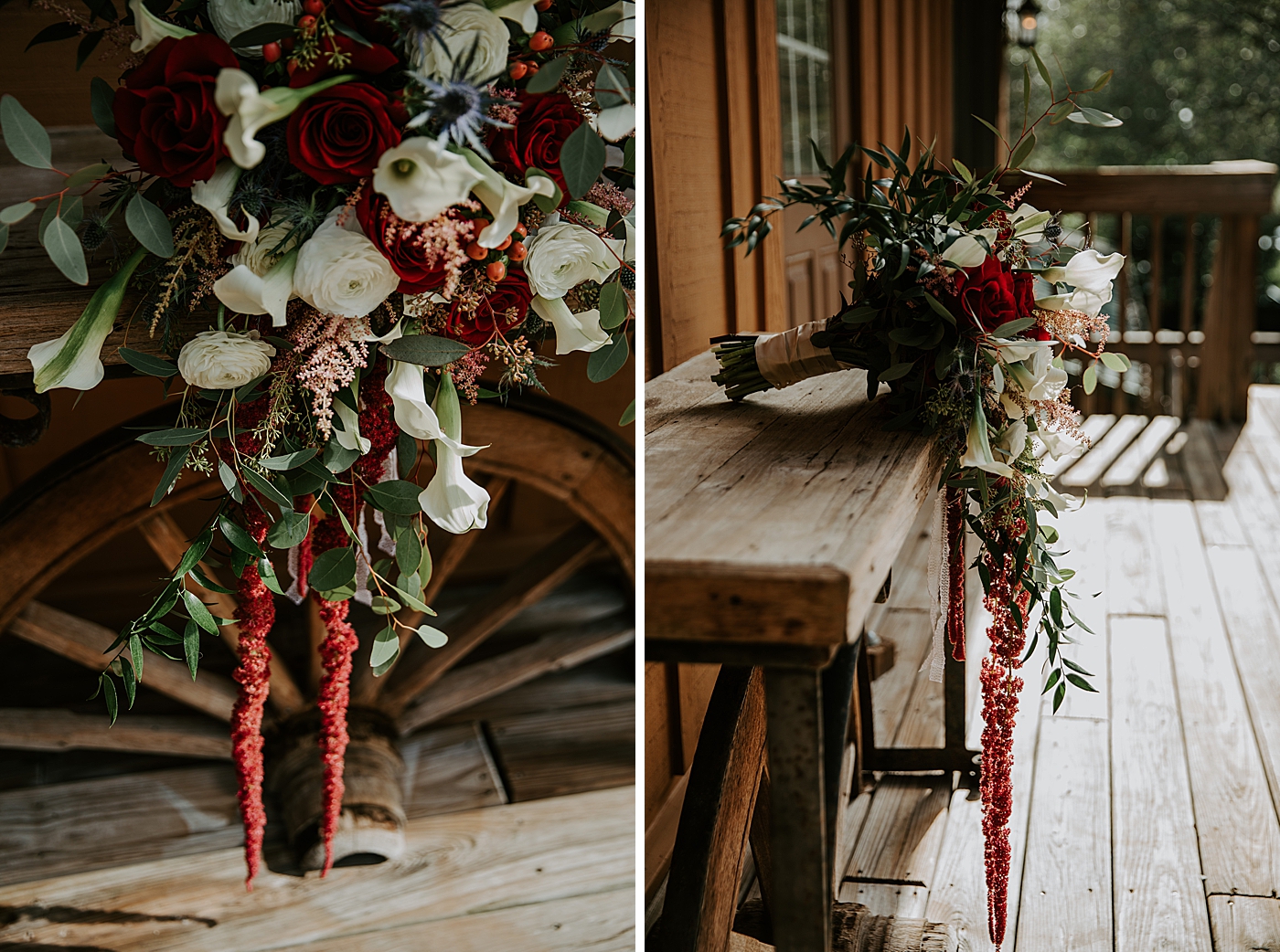 Beautiful red bouquet BMR Stables Wedding Photography captured by South Florida Wedding Photographer Maggie Alvarez Photography