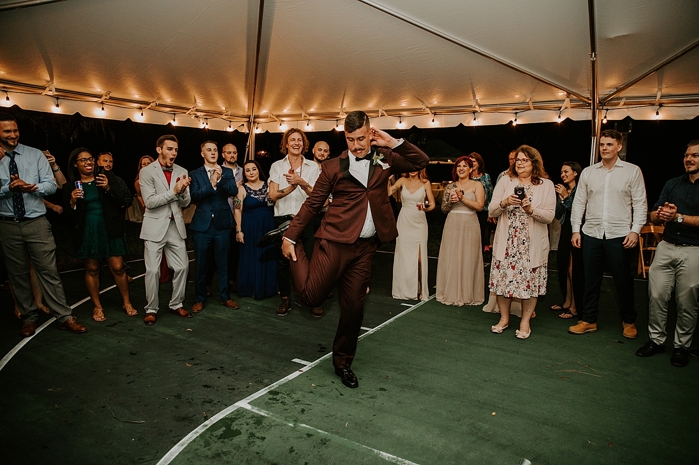 Reception dancing the sprinkler Bride entering ceremony with father BMR Stables Wedding Photography captured by South Florida Wedding Photographer Maggie Alvarez Photography