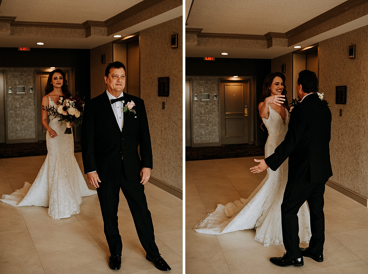 Father Daughter first look Coral Gables Country Club Wedding Photography captured by South Florida Wedding Photographer Maggie Alvarez Photography