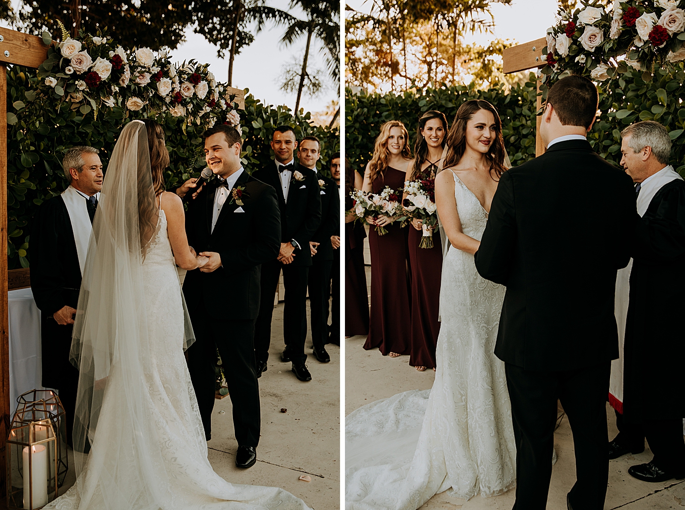 Bride and Groom exchanging vows Ceremony Coral Gables Country Club Wedding Photography captured by South Florida Wedding Photographer Maggie Alvarez Photography