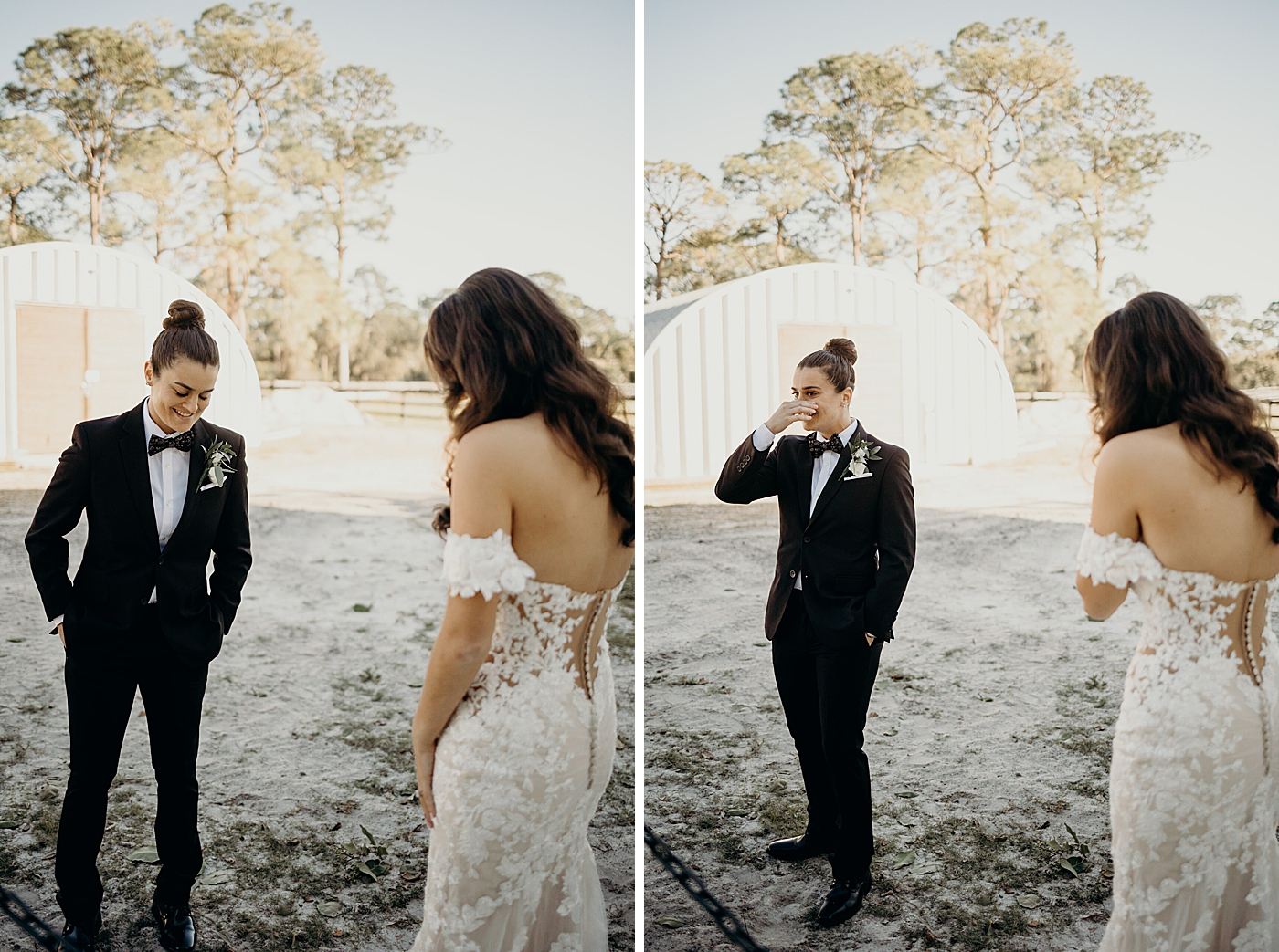 Emotional Brides after First look Ever After Farms Wedding Photography captured by South Florida Wedding Photographer Maggie Alvarez Photography