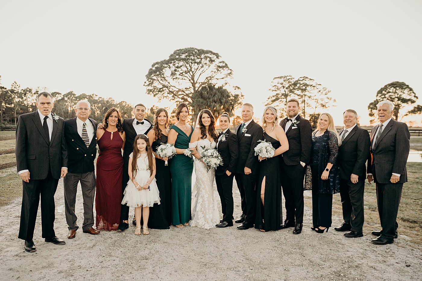 Portrait of Couple and Family picture Ever After Farms Wedding Photography captured by South Florida Wedding Photographer Maggie Alvarez Photography