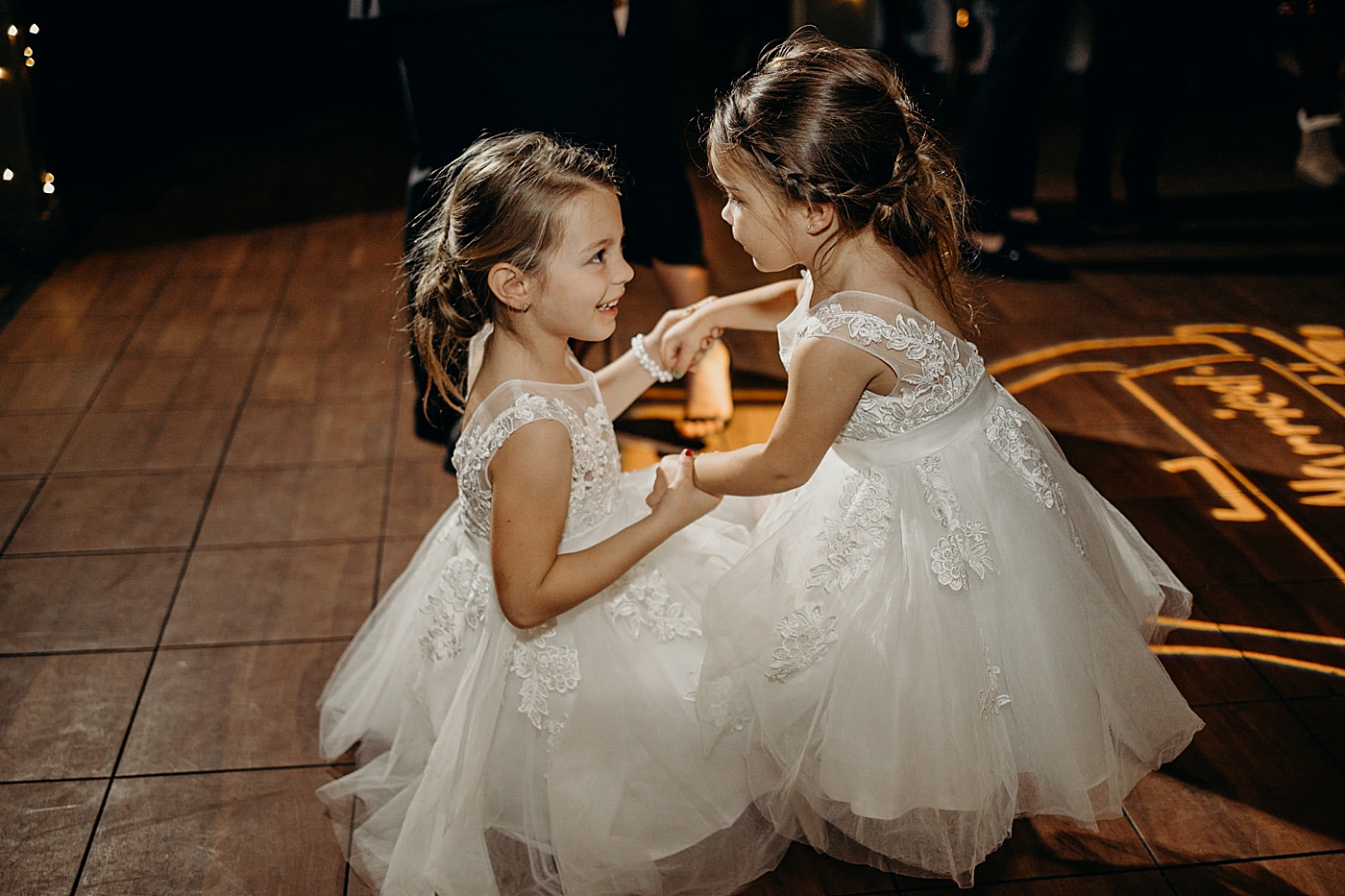 Cute girls dancing at reception Ever After Farms Wedding Photography captured by South Florida Wedding Photographer Maggie Alvarez Photography