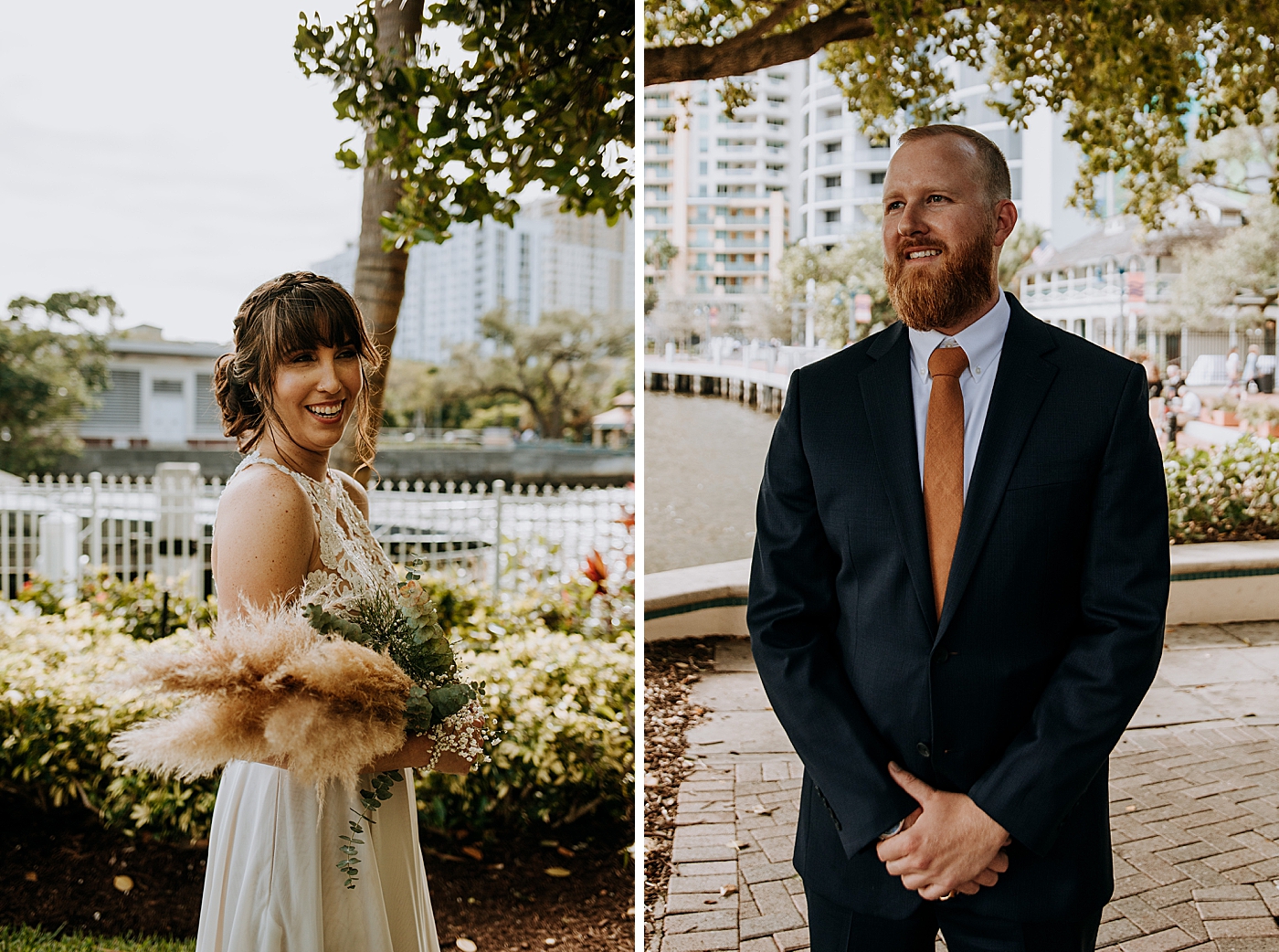 Bride and Groom Individual portrait Historic Stranahan House Wedding Photography captured by South Florida Wedding Photographer Maggie Alvarez Photography