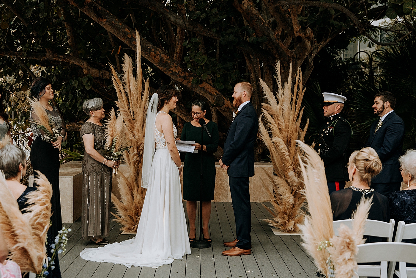 Bride exchanging vows Historic Stranahan House Wedding Photography captured by South Florida Wedding Photographer Maggie Alvarez Photography