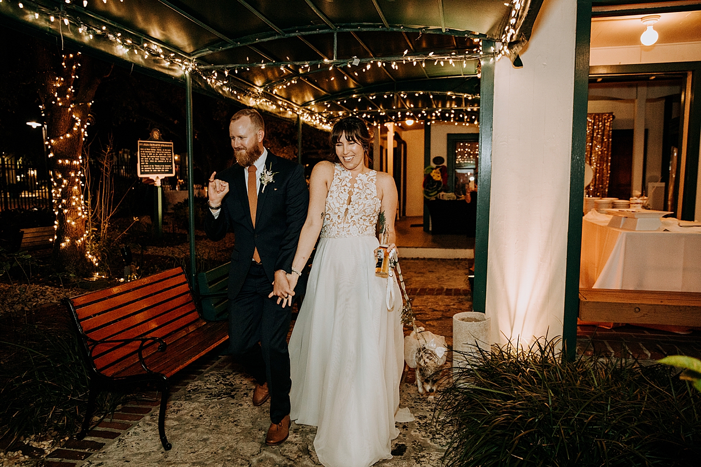 Bride and Groom arriving to the ceremony Historic Stranahan House Wedding Photography captured by South Florida Wedding Photographer Maggie Alvarez Photography