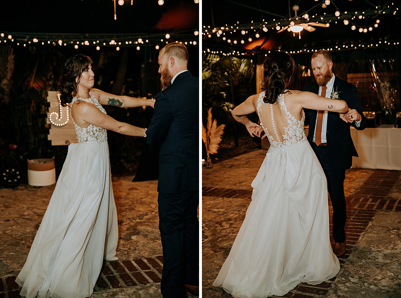 Bride and Groom having fun first dance Historic Stranahan House Wedding Photography captured by South Florida Wedding Photographer Maggie Alvarez Photography