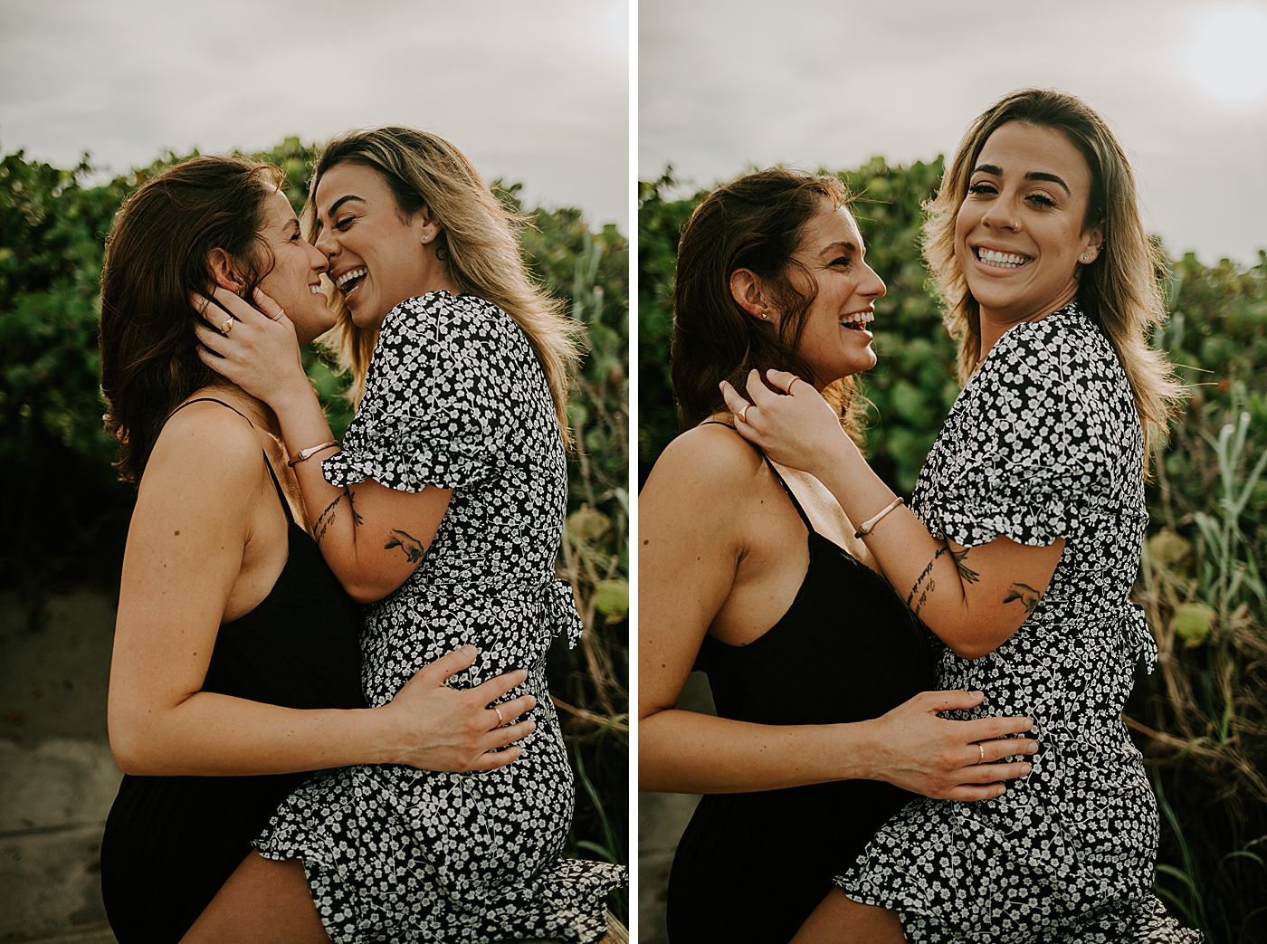 Happy Couple holding each other South Florida LGBTQ+ Engagement Photography captured by Maggie Alvarez Photography