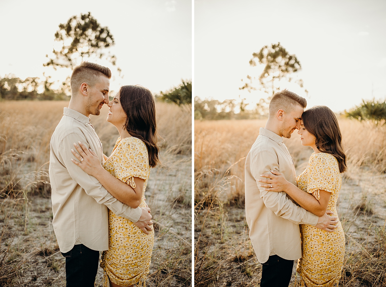 Couple holding each other and nuzzling Royal Palm Nature Preserve Engagement Photography captured by South Florida Engagement Photographer Maggie Alvarez Photography