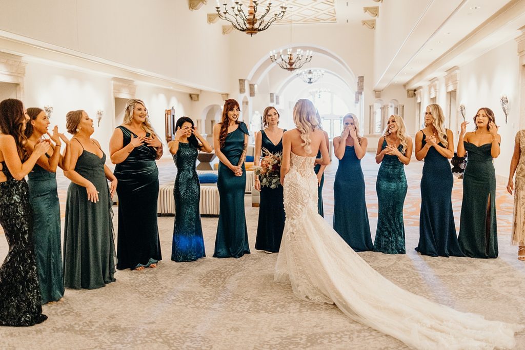 Bridesmaids reaction to Bride after getting ready