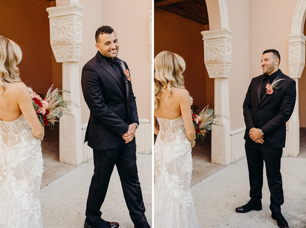 Groom's reaction to Bride for First Look