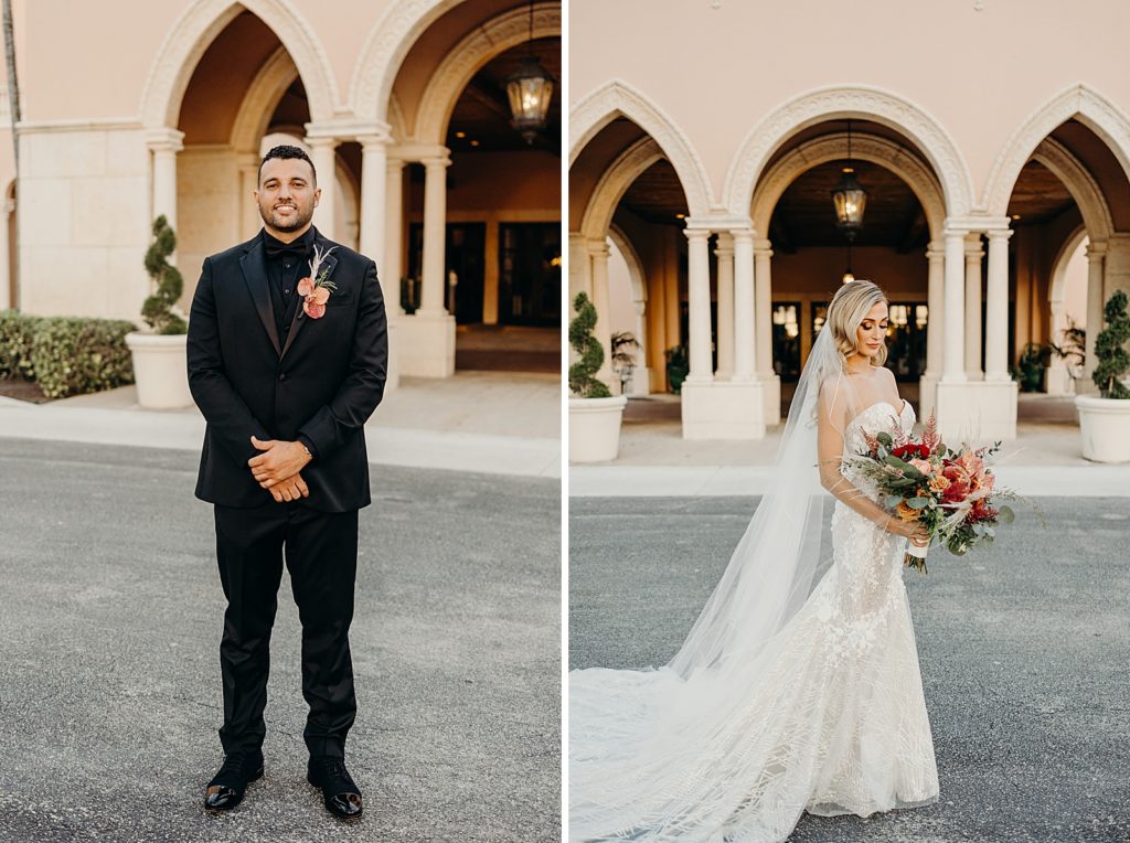 Individual portraits of Bride and Groom