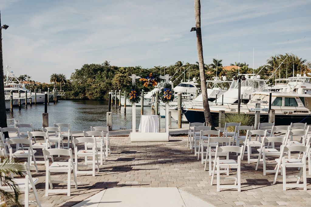 Outdoor yacht dock Ceremony area
