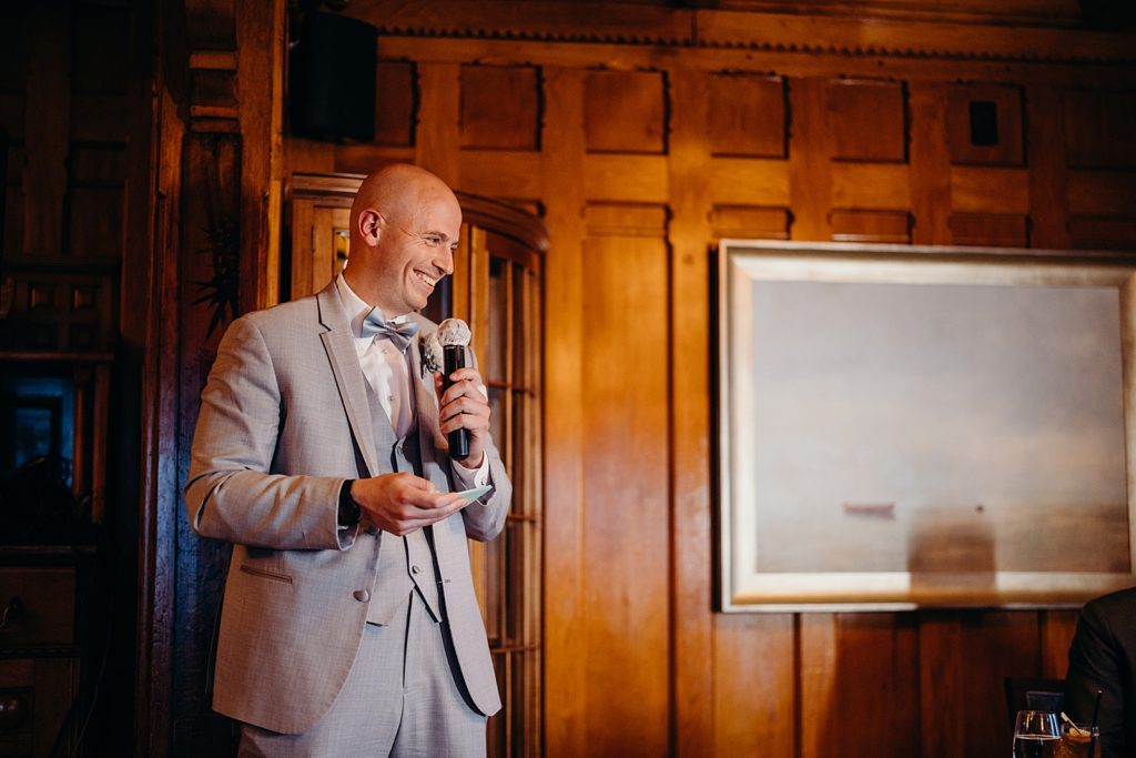 Best man giving speech during Ceremony 